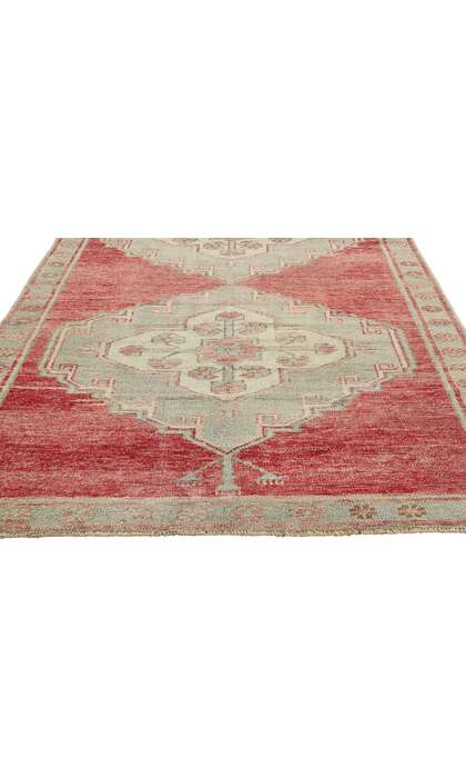 4 x 10 Vintage Red Turkish Oushak Rug 53920