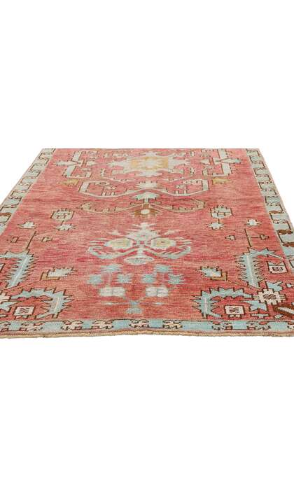 4 x 11 Vintage Red Turkish Oushak Rug 53921