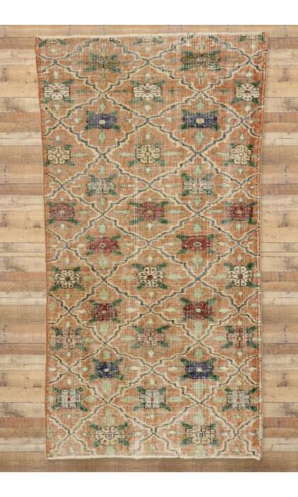 3 x 7 Distressed Vintage Turkish Sivas Rug 51947