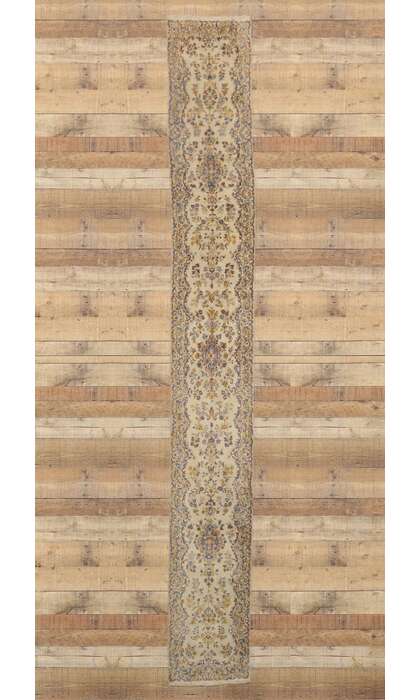 2 x 19 Long Vintage Persian Kerman Rug Runner 74669