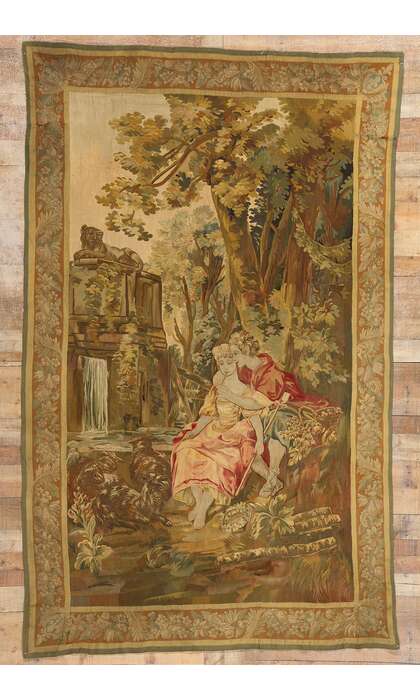 6 x 10 Antique French Aubusson Tapestry 77225
