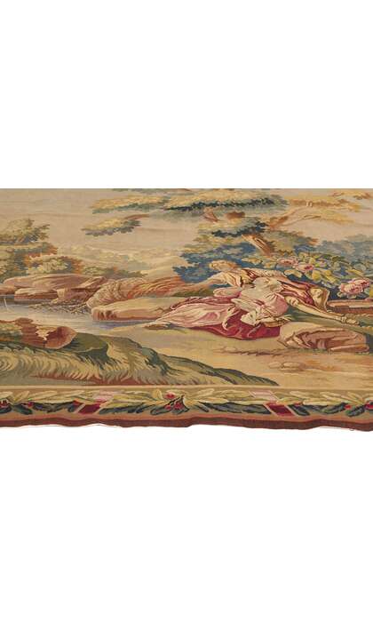 7 x 7 Antique French Aubusson Tapestry 77257