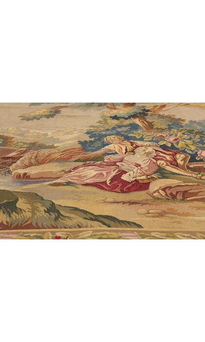 7 x 7 Antique French Aubusson Tapestry 77257