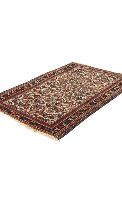 3 x 4 Antique Ivory Persian Hamadan Rug 78419