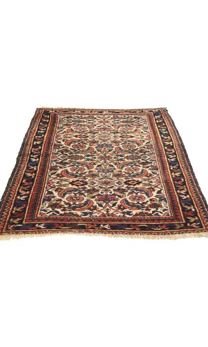 3 x 4 Antique Ivory Persian Hamadan Rug 78419