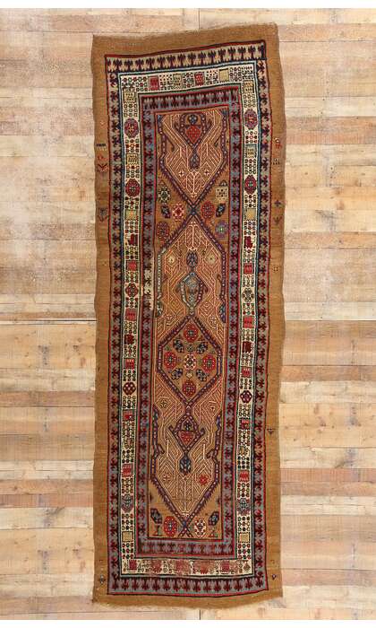 4 x 11 Antique Brown Persian Malayer Rug Runner 73708
