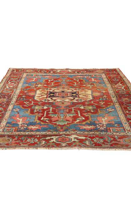 5 x 6 Antique Persian Serapi Rug 78168