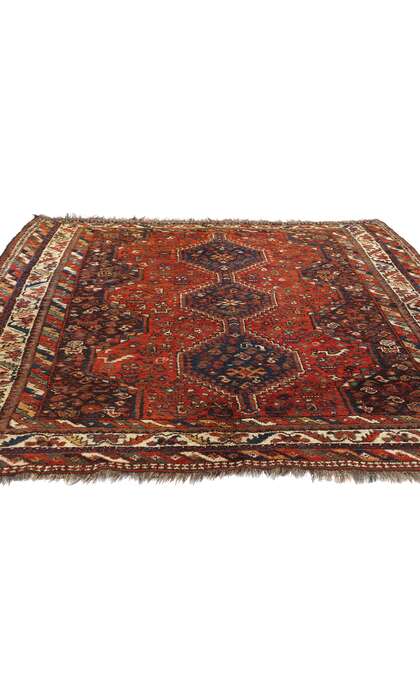 6 x 6 Antique Persian Tribal Shiraz Rug 78155
