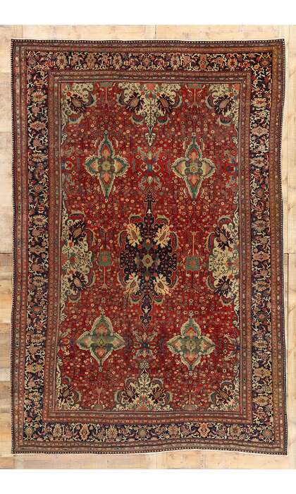 8 x 13 Antique Persian Sarouk Farahan Rug 77579