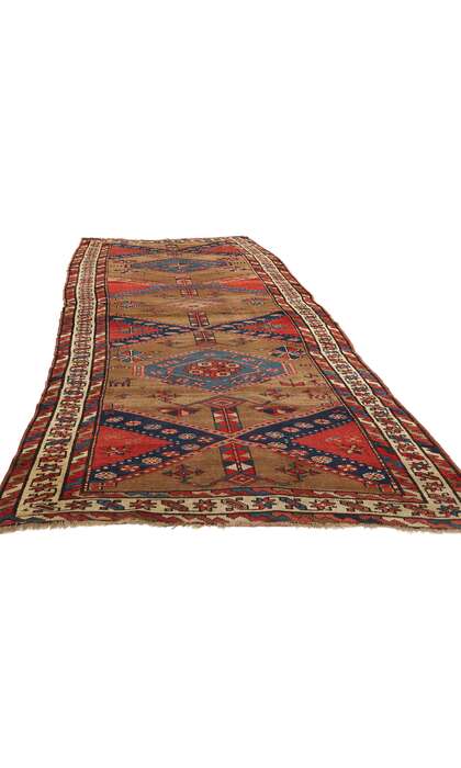 4 x 11 Antique Brown Persian Sarab Rug Runner 73991