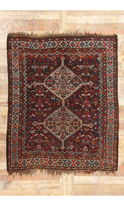 6 x 7 Antique Persian Shiraz Rug 78179