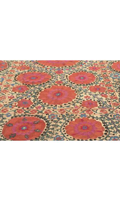 4 x 5 Antique Uzbek Shakhrisyabz Suzani Tapestry 78199