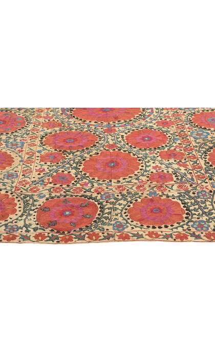 4 x 5 Antique Uzbek Shakhrisyabz Suzani Tapestry 78199