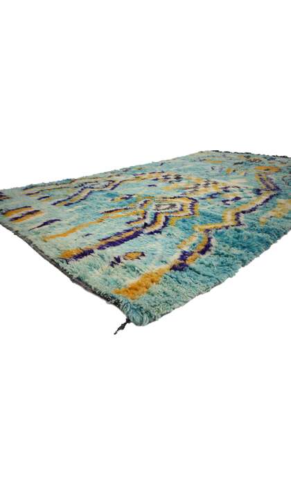 5 x 8 Vintage Aqua Boujad Moroccan Rug 20711