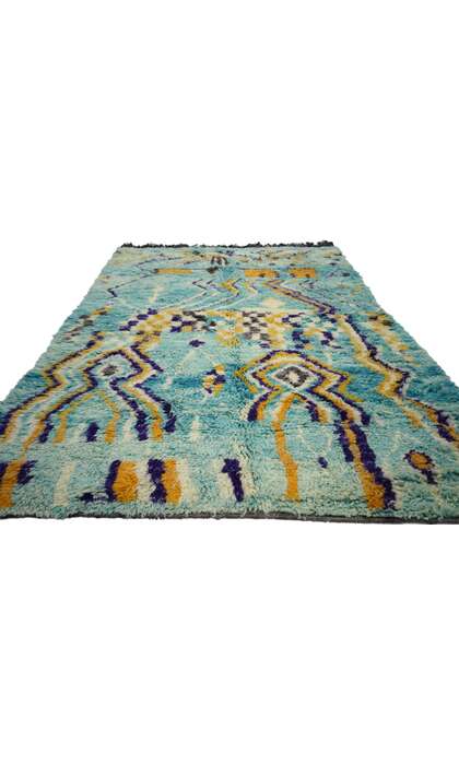 5 x 8 Vintage Aqua Boujad Moroccan Rug 20711