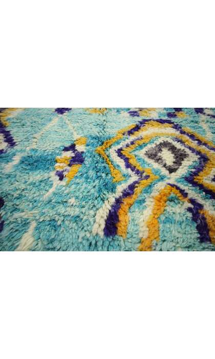5 x 8 Vintage Aqua Boujad Moroccan Rug 20711
