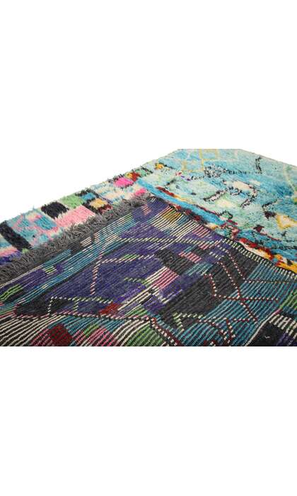 5 x 8 Vintage Aqua Boujad Moroccan Rug 20714