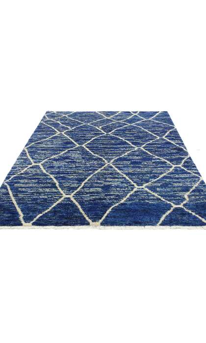 4 x 6 Modern Blue Moroccan Rug 80298