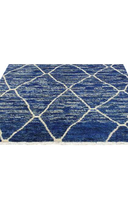 4 x 6 Modern Blue Moroccan Rug 80298