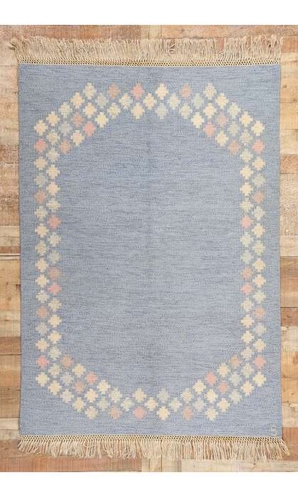 5 x 6 Brita Svefors Vintage Swedish Rollakan Rug 78262