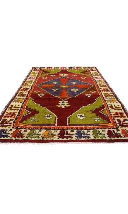 3 x 4 Colorful Vintage Turkish Oushak Rug 51756