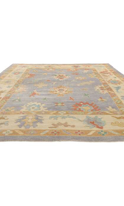 9 x 12 Colorful Oushak Rug Modern Turkish Lavender Carpet 52164