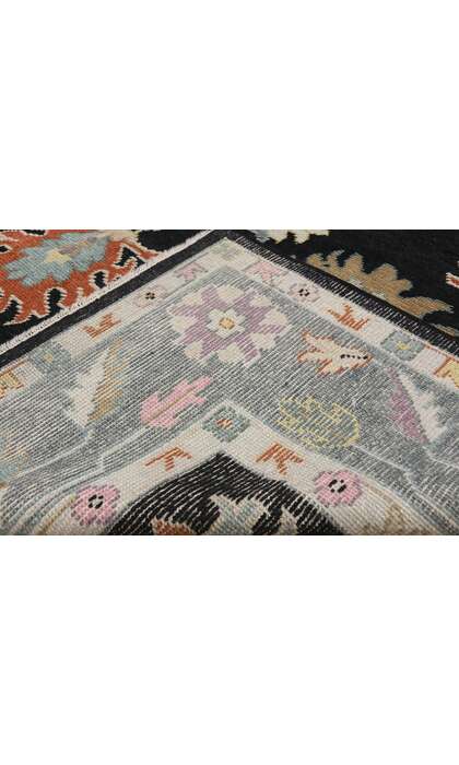 9 x 12 Colorful Black Oushak Rug 30505