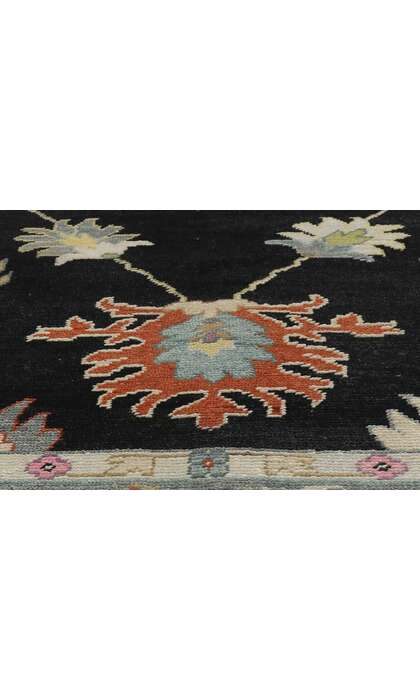 9 x 12 Colorful Black Oushak Rug 30505