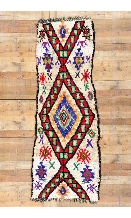 3 x 8 Colorful Vintage Moroccan Azilal Rug 21536