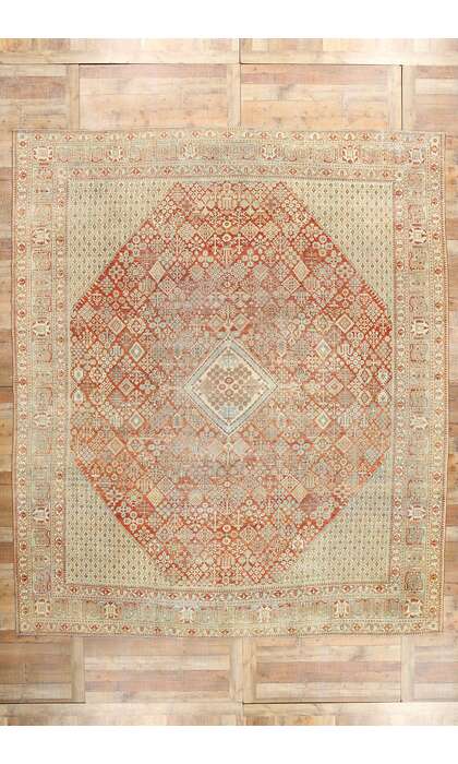 11 x 13 Distressed Antique Persian Joshegan Rug 52558