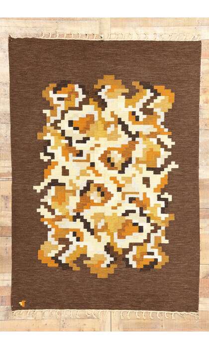 6 x 8 Erik Lundberg Vintage Swedish Rollakan Rug 78249