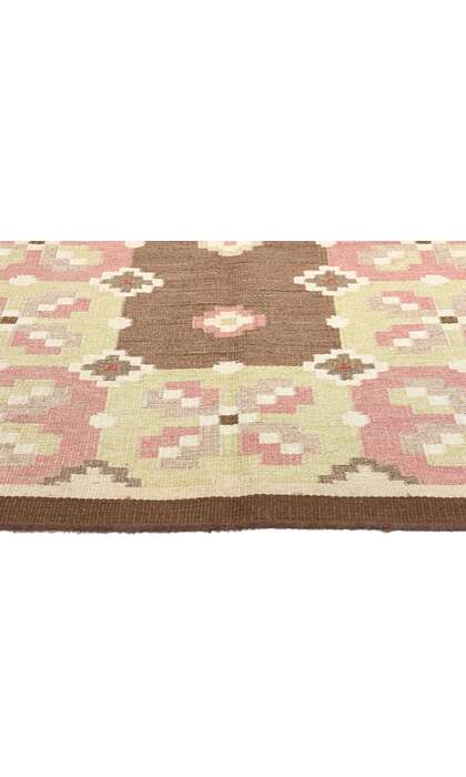 5 x 7 Erik Lundberg Lyckeyby Vintage Swedish Rollakan Rug 78248