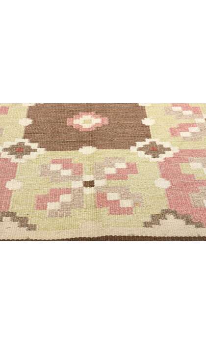 5 x 7 Erik Lundberg Lyckeyby Vintage Swedish Rollakan Rug 78248