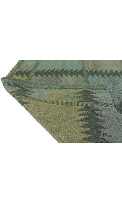 9 x 12 Scandinavian Modern Green Swedish Inspired Kilim Rug 30799