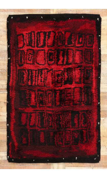 4 x 7 Kirsti Ilvessalo Finnish Ryijy Rya Rug 78649