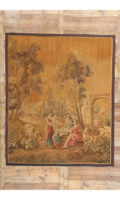 7 x 9 Antique French Aubusson Tapestry 73625