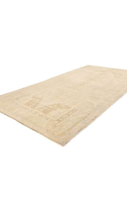 4 x 9 Vintage Muted Turkish Oushak Rug 53688