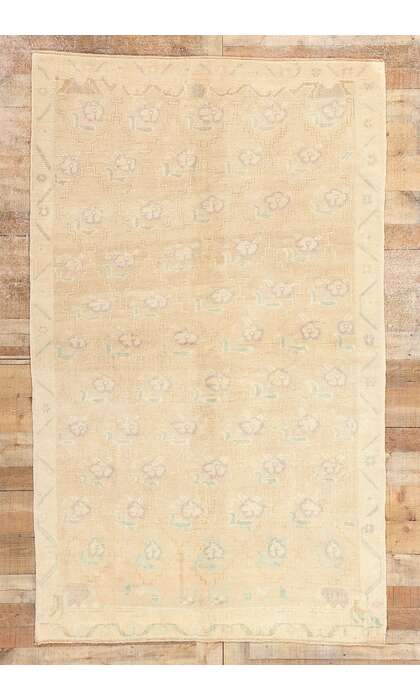 5 x 8 Vintage Muted Turkish Oushak Rug 53682