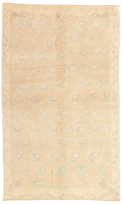 5 x 8 Vintage Muted Turkish Oushak Rug 53682