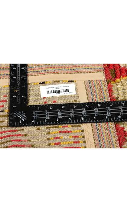 5 x 6 Vintage Finnish Porin Tienoot Ryijy Rug 78268