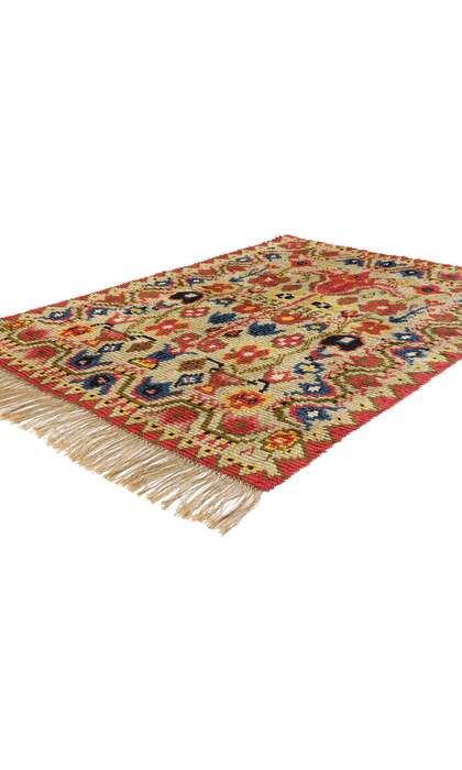 5 x 6 Vintage Finnish Porin Tienoot Ryijy Rug 78268