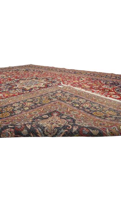 ​10 x 13 Vintage Red Persian Mashhad Rug 74946