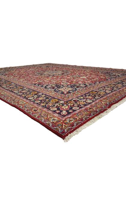 ​10 x 13 Vintage Red Persian Mashhad Rug 74946
