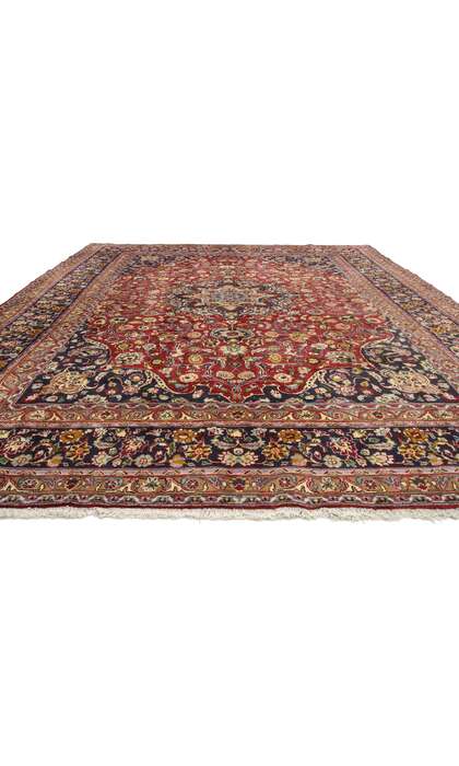 ​10 x 13 Vintage Red Persian Mashhad Rug 74946