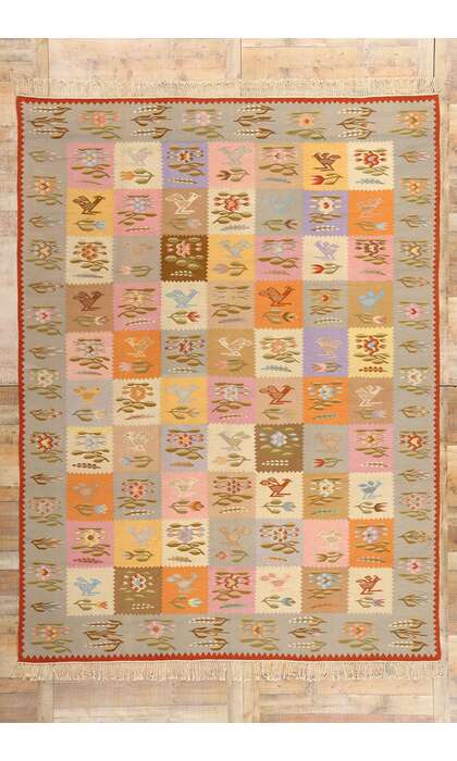 9 x 12 Vintage Oltenian Romanian Kilim Rug 78019