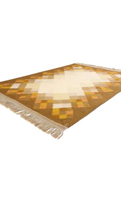 6 x 8 Brita Svefors Vintage Swedish Rollakan Rug 78259