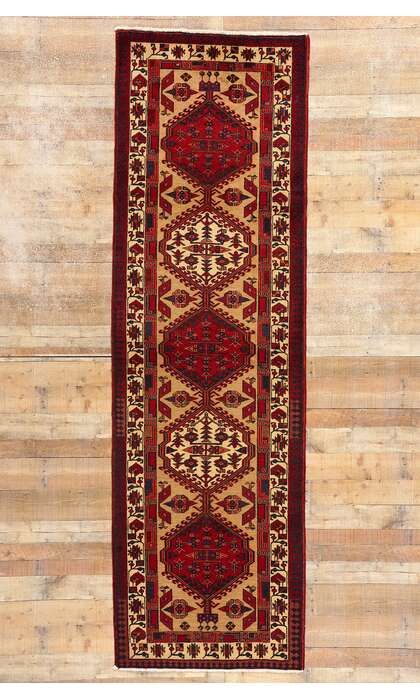 3 x 11 Vintage Persian Azerbaijan Rug Runner 75371