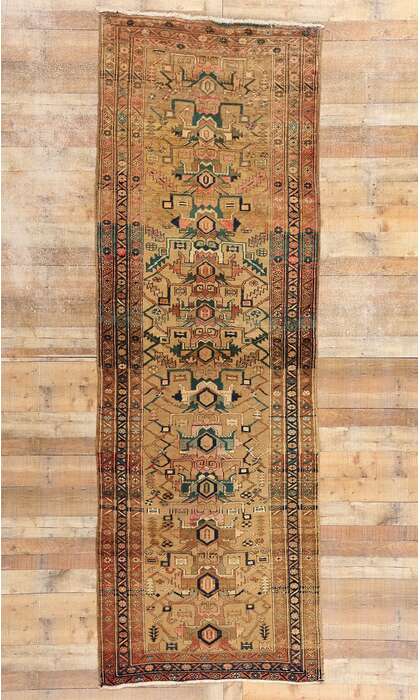 4 x 11 Vintage Persian Azerbaijan Rug 75366