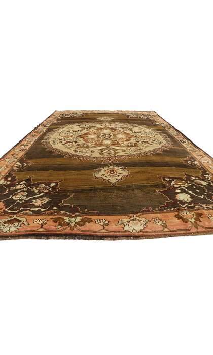 8 x 12 Vintage Brown Turkish Oushak Rug 52301