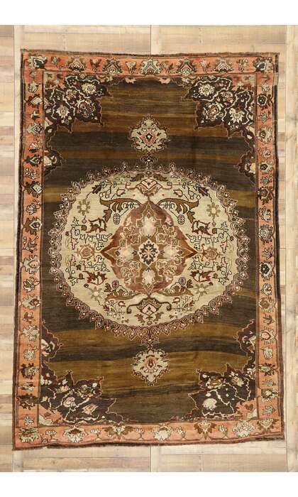 8 x 12 Vintage Brown Turkish Oushak Rug 52301